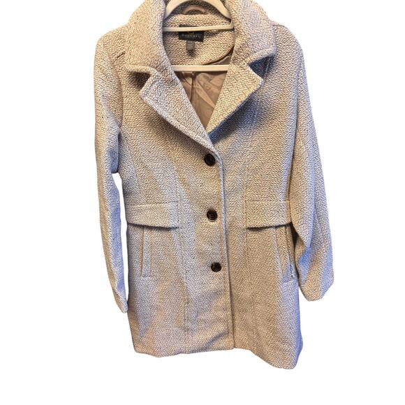 Gallery New York Oatmeal Tweed Coat Button Front Medium NWT - Picture 1 of 9